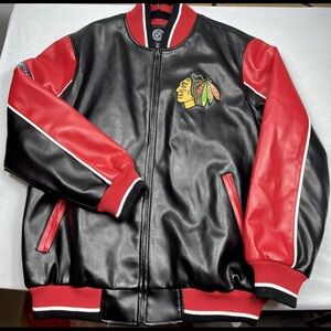 Chicago Blackhawks Jacket NHL Hockey G-III Size L Embroidered Quilted